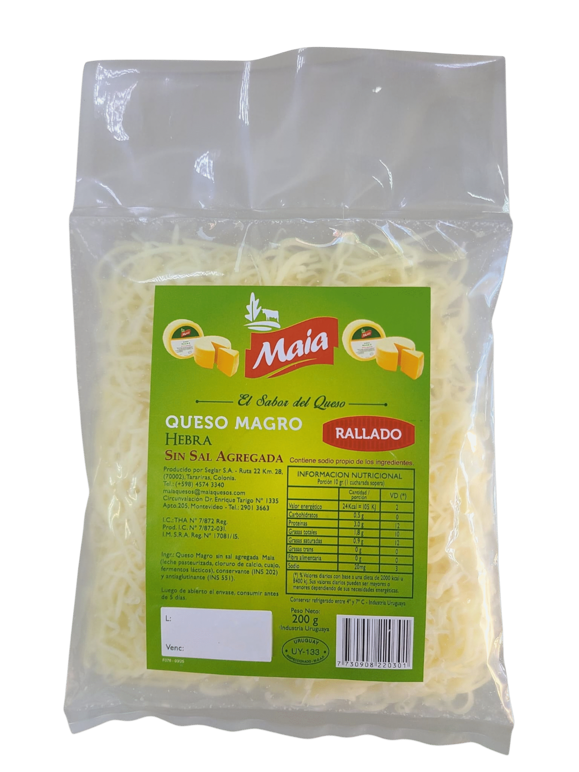 Rallado Magro sin sal agregada hebra 200g
