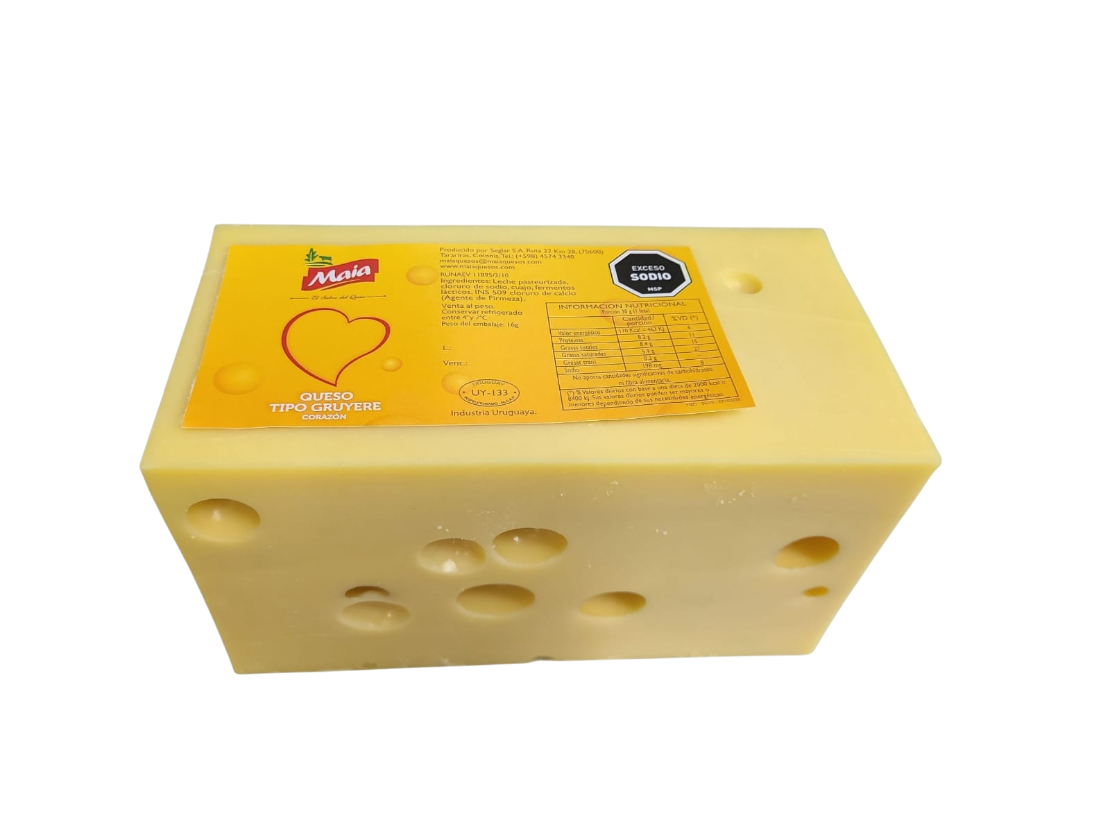 Queso Corazón de Gruyere barra